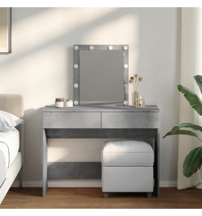 Coiffeuse avec LED gris béton 100x40x130 cm | Mobilier & Déco