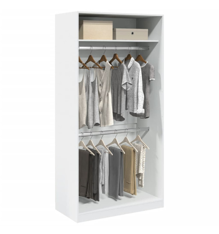 Garde-robe Blanc 100x50x200 cm Bois d'ingénierie | Mobilier & Déco