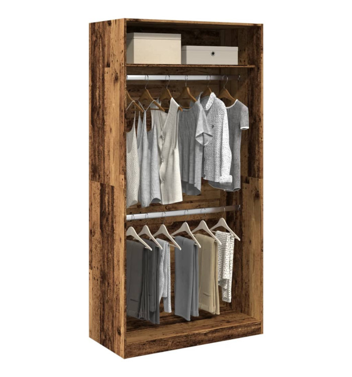 Garde-robe vieux bois 100x50x200 cm bois d'ingénierie | Mobilier & Déco