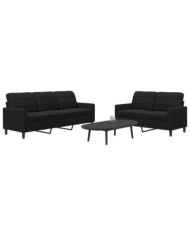 Ensemble de canapés 2 pcs avec coussins Noir Velours | Mobilier & Déco