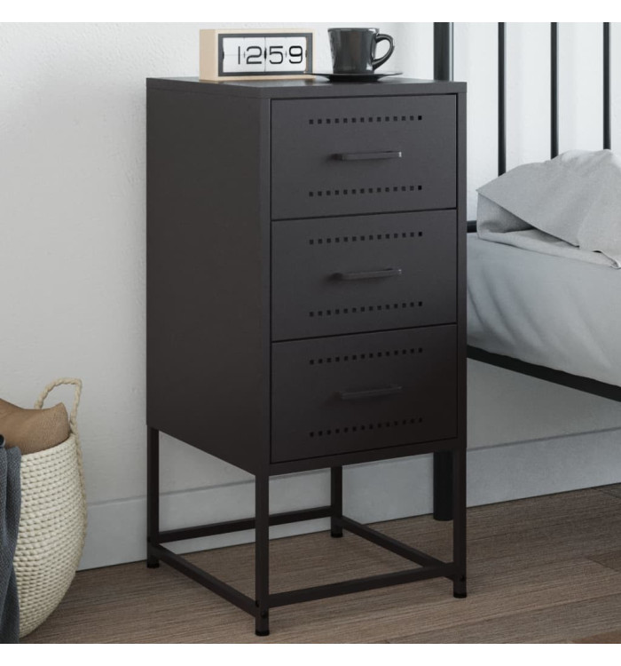 Table de chevet noir 36x39x78 cm acier | Mobilier & Déco