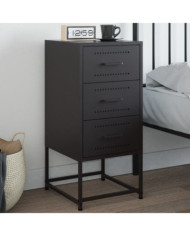 Table de chevet noir 36x39x78 cm acier | Mobilier & Déco