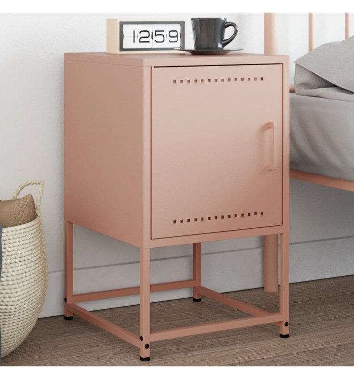 Table de chevet rose 36x39x60,5 cm acier | Mobilier & Déco