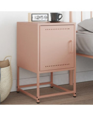 Table de chevet rose 36x39x60,5 cm acier | Mobilier & Déco