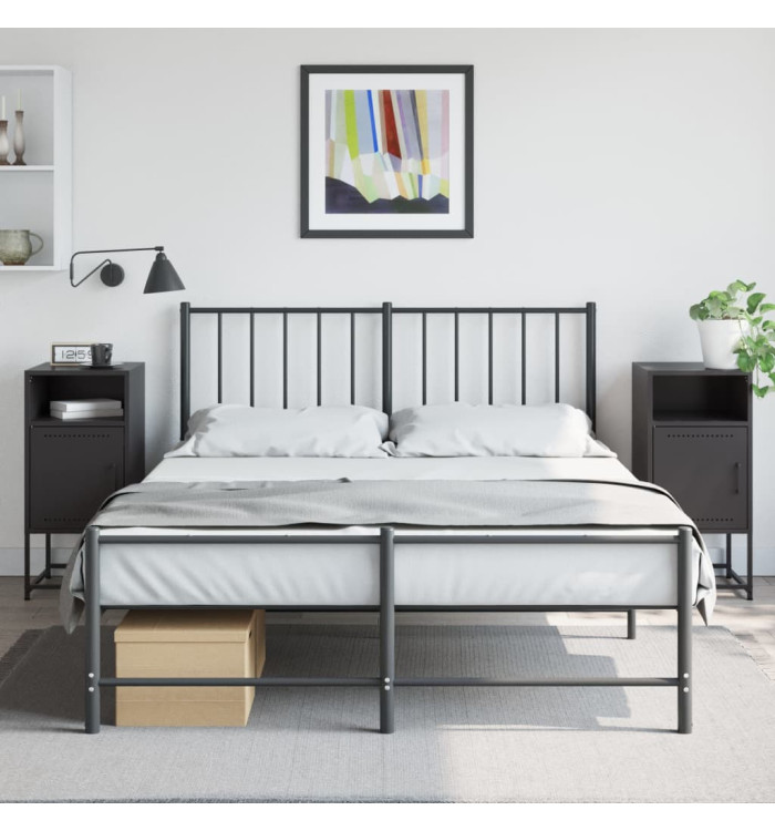 Tables de chevet 2 pcs noir 36x39x78 cm acier | Mobilier & Déco