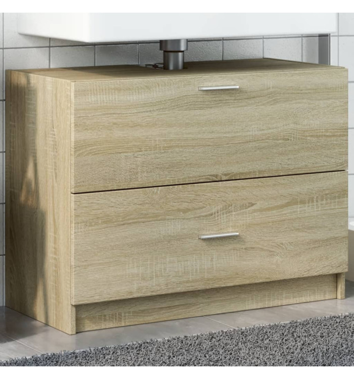 Armoire d'évier chêne sonoma 78x37x59 cm bois d'ingénierie | Mobilier & Déco