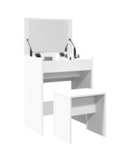 Coiffeuse et tabouret blanc 60x40x113,5 cm | Mobilier & Déco