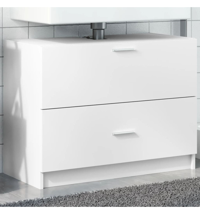 Armoire d'évier blanc 78x37x59 cm bois d'ingénierie | Mobilier & Déco