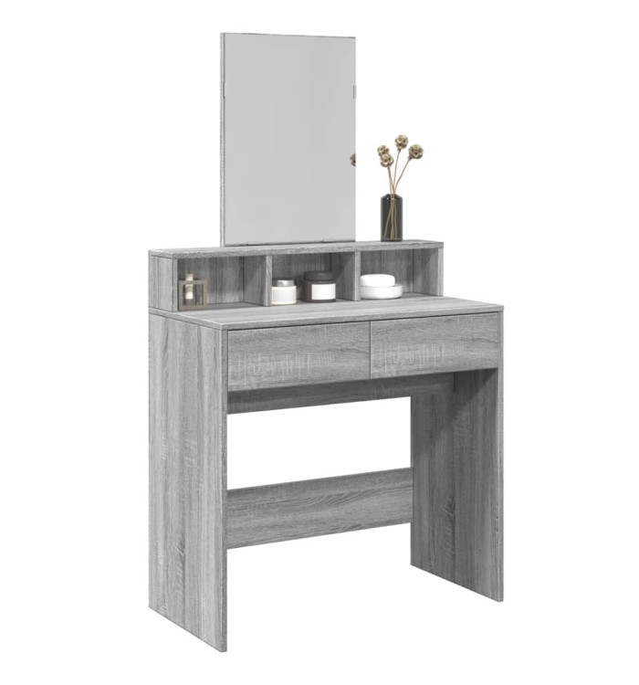 Coiffeuse avec miroir sonoma gris 80x41x144,5 cm | Mobilier & Déco