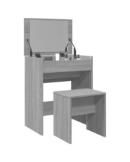 Coiffeuse et tabouret sonoma gris 60x40x113,5 cm | Mobilier & Déco