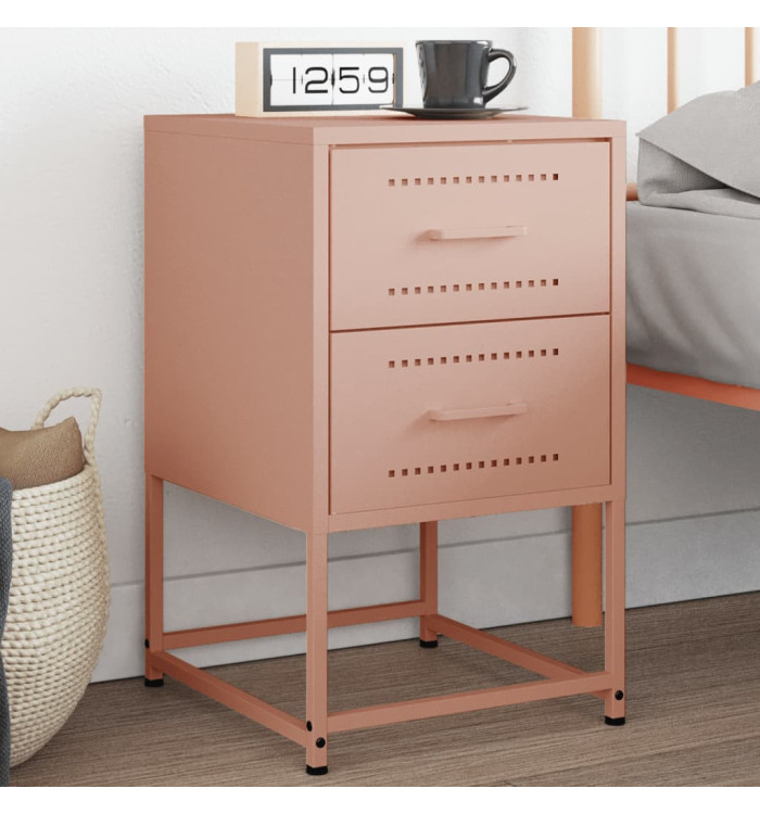 Table de chevet rose 36x39x60,5 cm acier | Mobilier & Déco
