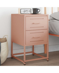 Table de chevet rose 36x39x60,5 cm acier | Mobilier & Déco