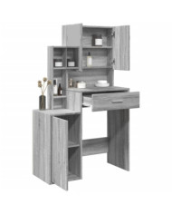 Coiffeuse avec armoire sonoma gris 80x35x132 cm | Mobilier & Déco