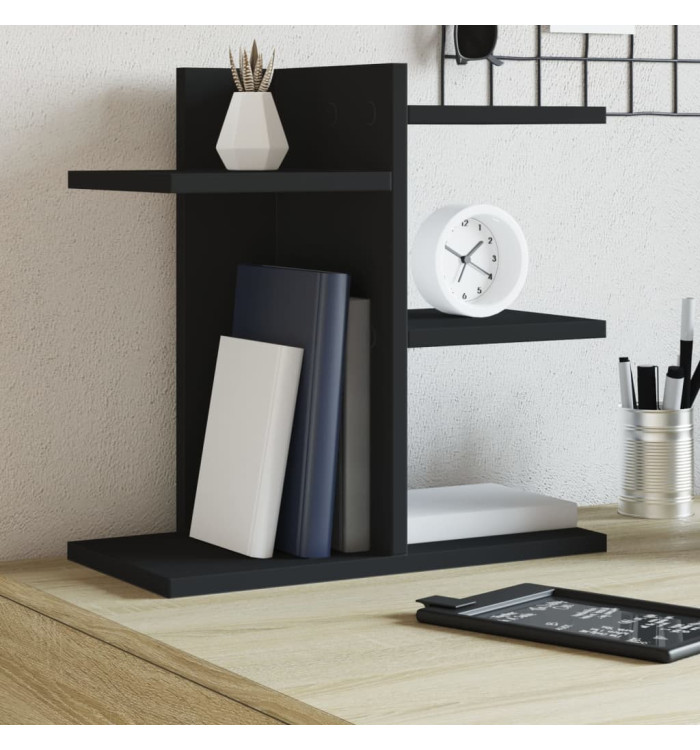 Organisateur de bureau noir 42x21,5x42 cm bois d'ingénierie | Mobilier & Déco