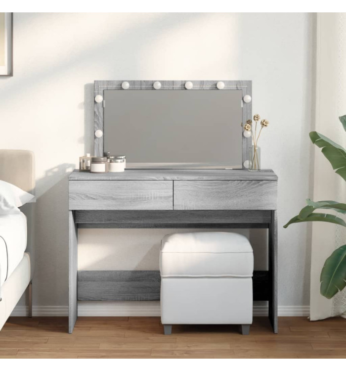 Coiffeuse avec LED sonoma gris 100x40x120 cm | Mobilier & Déco