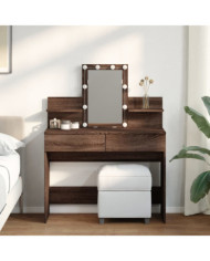 Coiffeuse avec LED chêne marron 100x40x130 cm | Mobilier & Déco