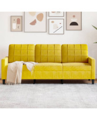 Canapé à 3 places Jaune 180 cm Velours | Mobilier & Déco