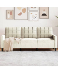 Canapé à 3 places Crème 180 cm Velours | Mobilier & Déco