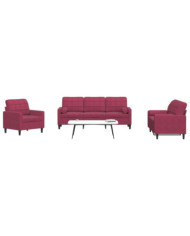 Ensemble de canapés 3 pcs avec coussins et traversins velours | Mobilier & Déco