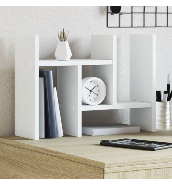 Organisateur de bureau blanc 34,5x15,5x35,5cm bois d'ingénierie | Mobilier & Déco