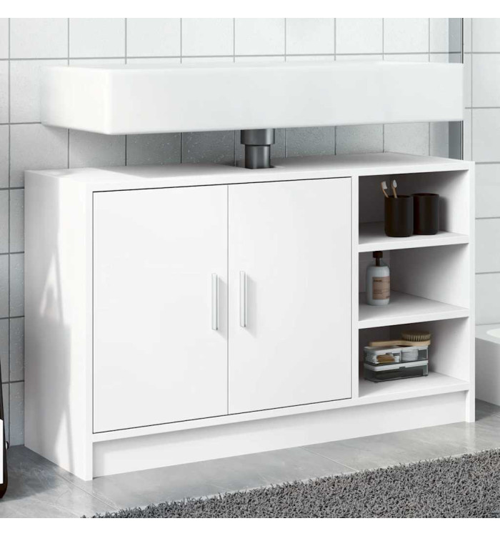 Armoire d'évier blanc 90x29x55 cm bois d'ingénierie | Mobilier & Déco