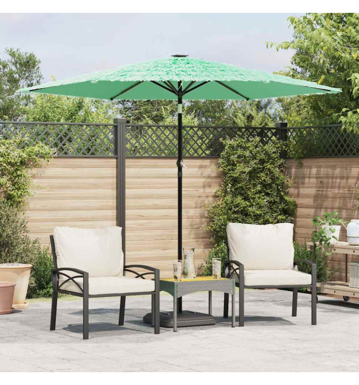 Parasol de jardin avec mât en acier vert 268x268x226 cm | Mobilier & Déco