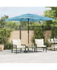 Parasol de jardin avec mât en acier bleu 248x248x248 cm | Mobilier & Déco