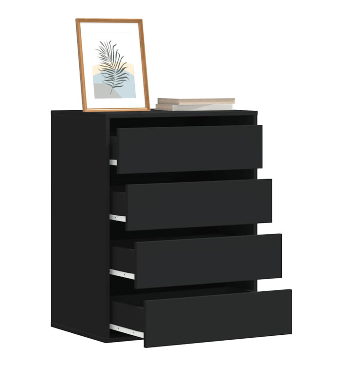 Commode d'angle noir 60x41x76 cm bois d'ingénierie | Mobilier & Déco