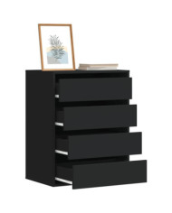 Commode d'angle noir 60x41x76 cm bois d'ingénierie | Mobilier & Déco