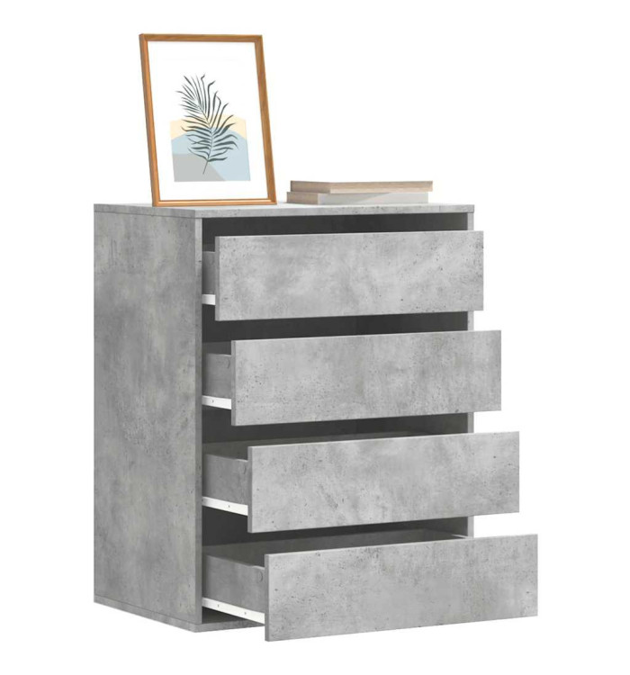 Commode d'angle gris béton 60x41x76 cm bois d'ingénierie | Mobilier & Déco
