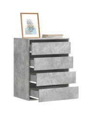Commode d'angle gris béton 60x41x76 cm bois d'ingénierie | Mobilier & Déco