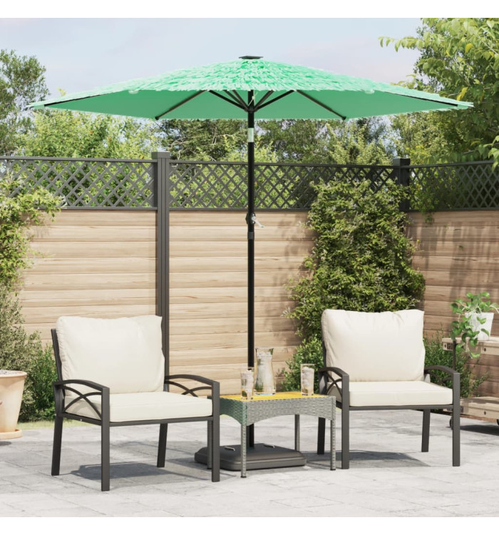 Parasol de jardin avec mât en acier vert 223x223x213 cm | Mobilier & Déco