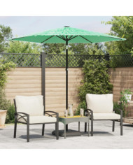 Parasol de jardin avec mât en acier vert 223x223x213 cm | Mobilier & Déco