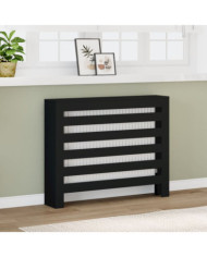 Cache-radiateur noir 104x20x82 cm bois d'ingénierie | Mobilier & Déco