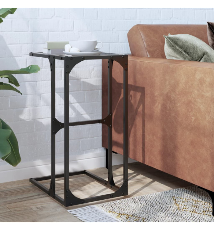 Table d'appoint avec verre transparent 40x30x61,5 cm acier | Mobilier & Déco