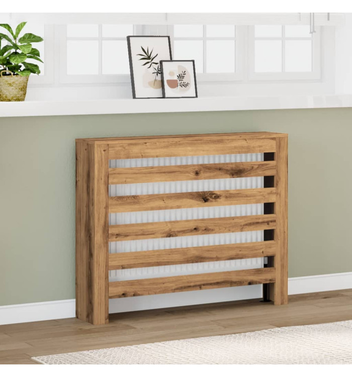 Cache-radiateur chêne artisanal 104x20x82 cm bois d'ingénierie | Mobilier & Déco