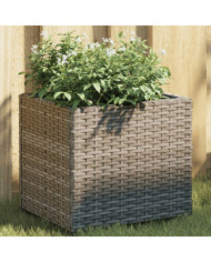 Jardinière gris 36x30x32 cm résine tressée | Mobilier & Déco