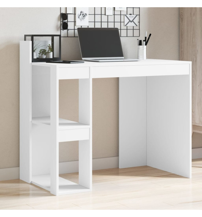 Bureau blanc 103,5x56,5x94 cm bois d'ingénierie | Mobilier & Déco