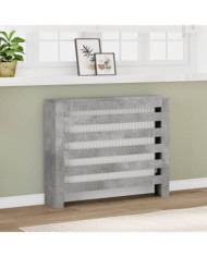 Cache-radiateur gris béton 104x20x82 cm bois d'ingénierie | Mobilier & Déco