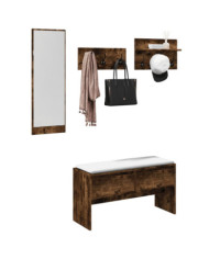 Ensemble de meubles de couloir 4 pcs chêne fumé bois ingénierie | Mobilier & Déco