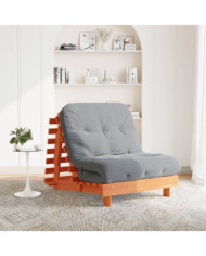 Canapé-lit futon avec matelas 80x206x11 cm bois massif de pin | Mobilier & Déco