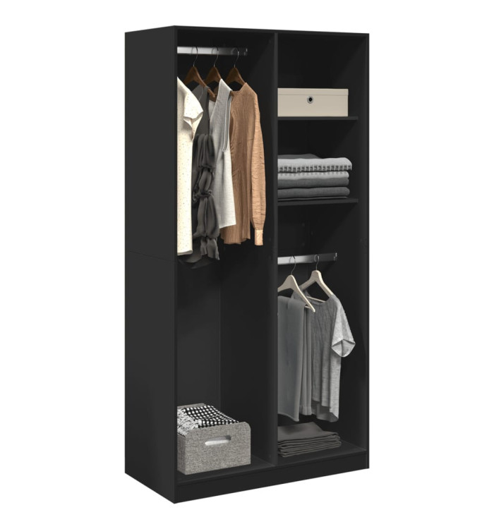 Garde-robe Noir 100x50x200 cm Aggloméré | Mobilier & Déco