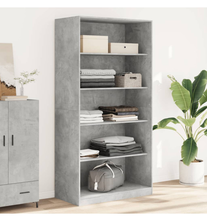Garde-robe Gris béton 100x50x200 cm Aggloméré | Mobilier & Déco