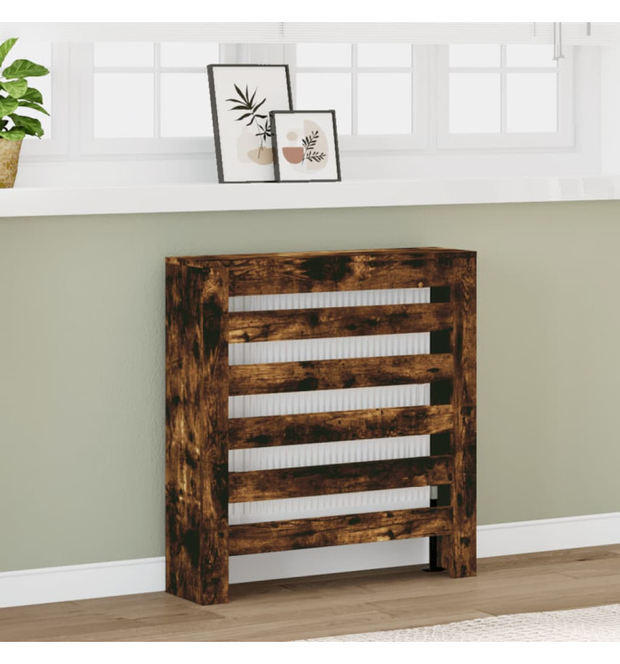 Cache-radiateur chêne fumé 78x20x82 cm bois d'ingénierie | Mobilier & Déco