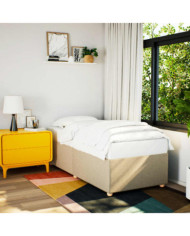 Cadre de lit sans matelas crème 90x200 cm tissu | Mobilier & Déco