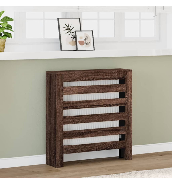 Cache-radiateur chêne marron 78x20x82 cm bois d'ingénierie | Mobilier & Déco