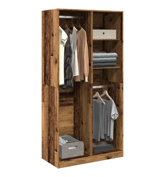 Garde-robe vieux bois 100x50x200 cm bois d'ingénierie | Mobilier & Déco