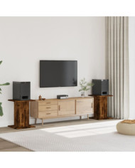 Supports de haut-parleurs 2 pcs chêne fumé bois d'ingénierie | Mobilier & Déco