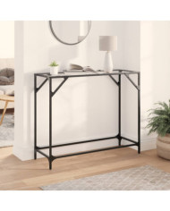 Table console avec dessus en verre transparent 98x35x81cm acier | Mobilier & Déco