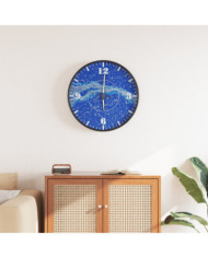 Horloge murale et échelles et aiguilles lumineuses bleu Ø30 cm | Mobilier & Déco